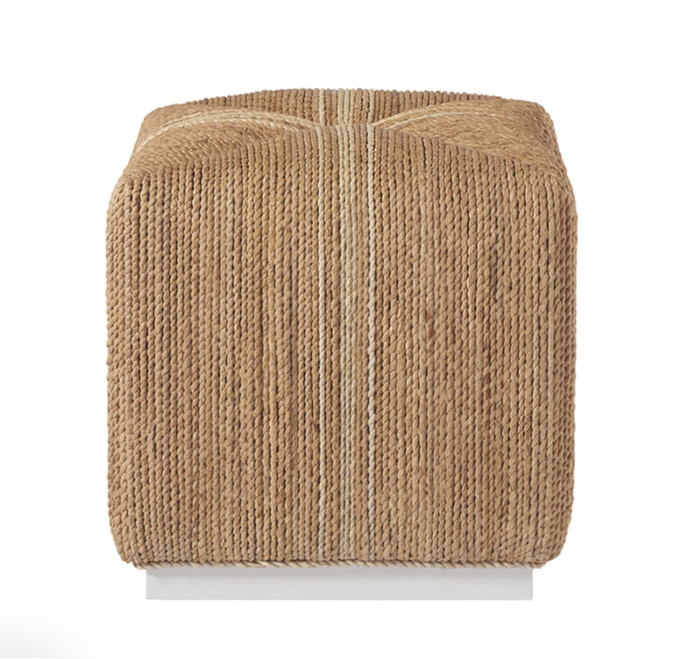 Tan cube ottoman