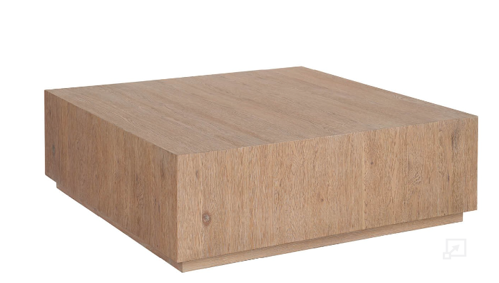 Wooden coffee table on a white background