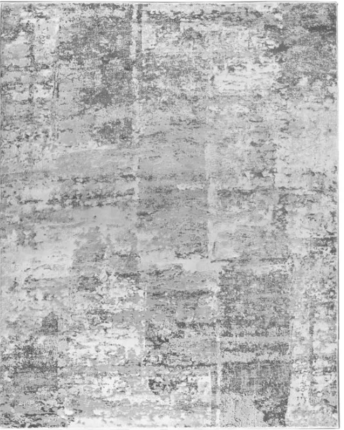 A power-loomed area carpet with a textured grey design, likely made from polyester and polypropylene.