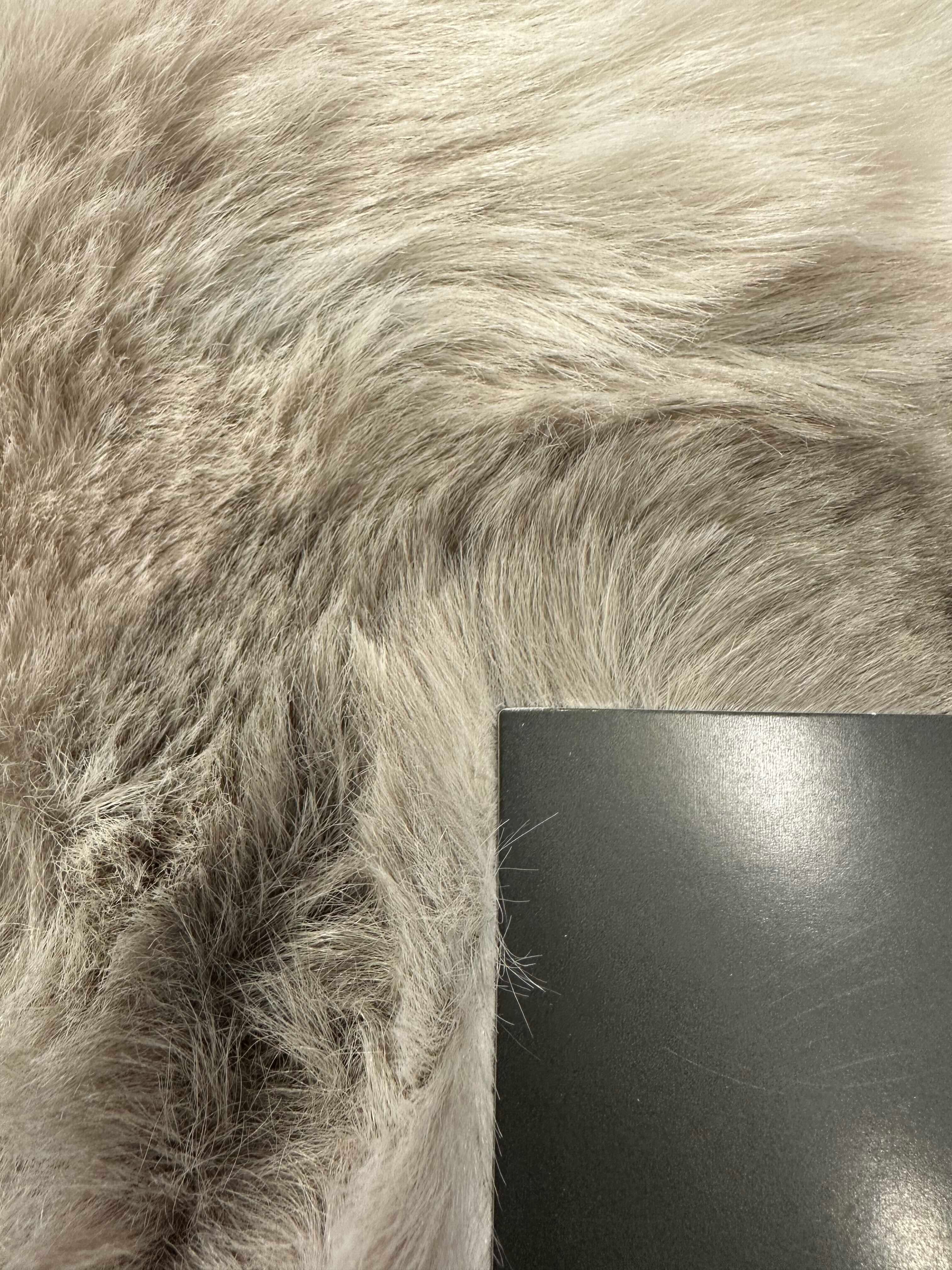 Close-up of a textured faux fur fabric.