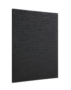 Hand-painted black canvas with a heavy textured plaster finish
