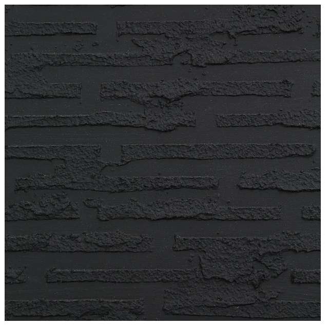 Hand-painted black canvas with a heavy textured plaster finish