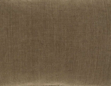 A square-shaped cushion with a solid brown or fennel color, made of linen, with a textured surface.