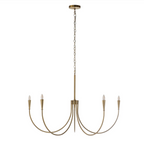 Gold chandelier with five arms on a white background