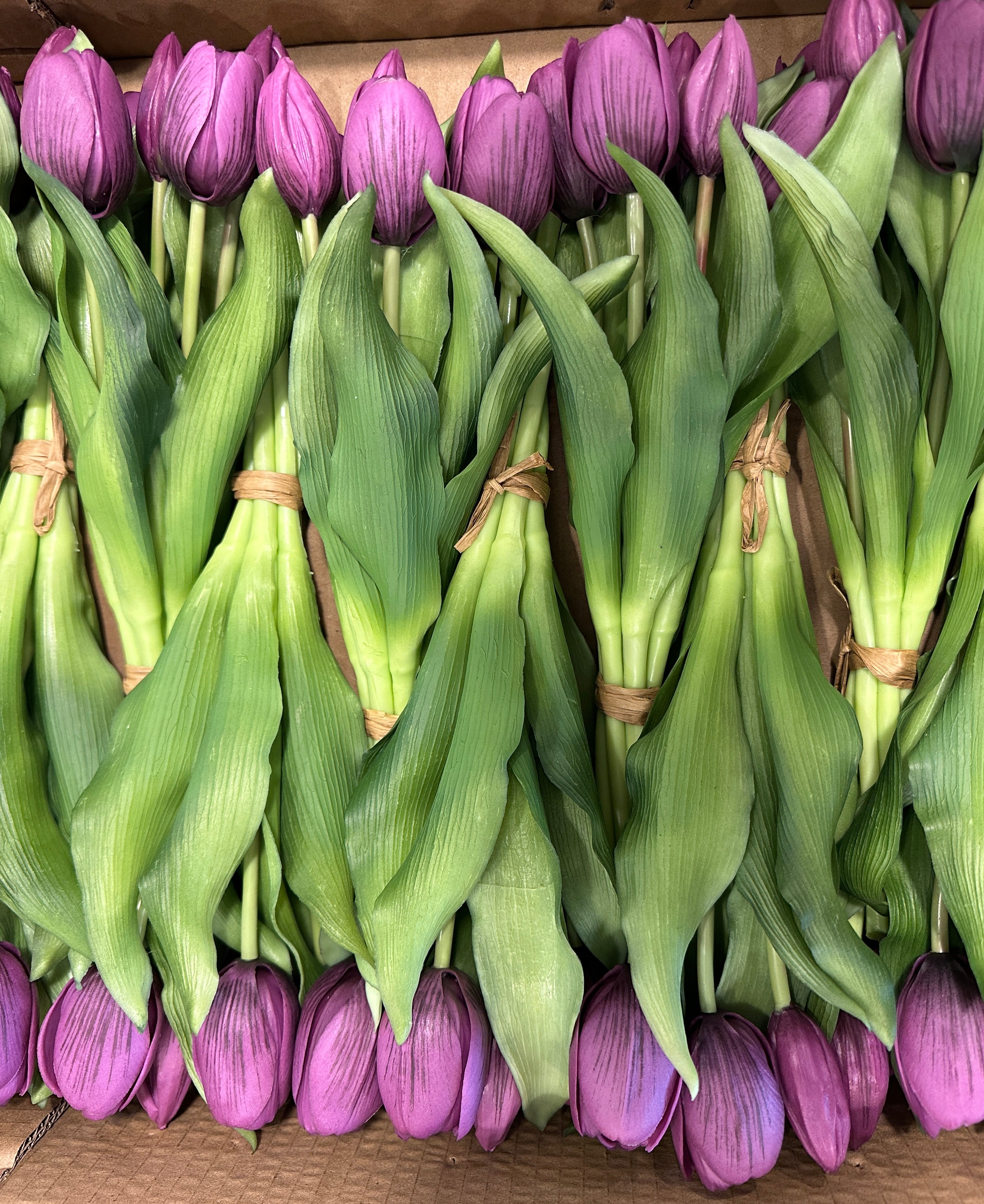 12"  Fresh Touch Purple Tulip Bundle - 4 Flowers & 3 Buds