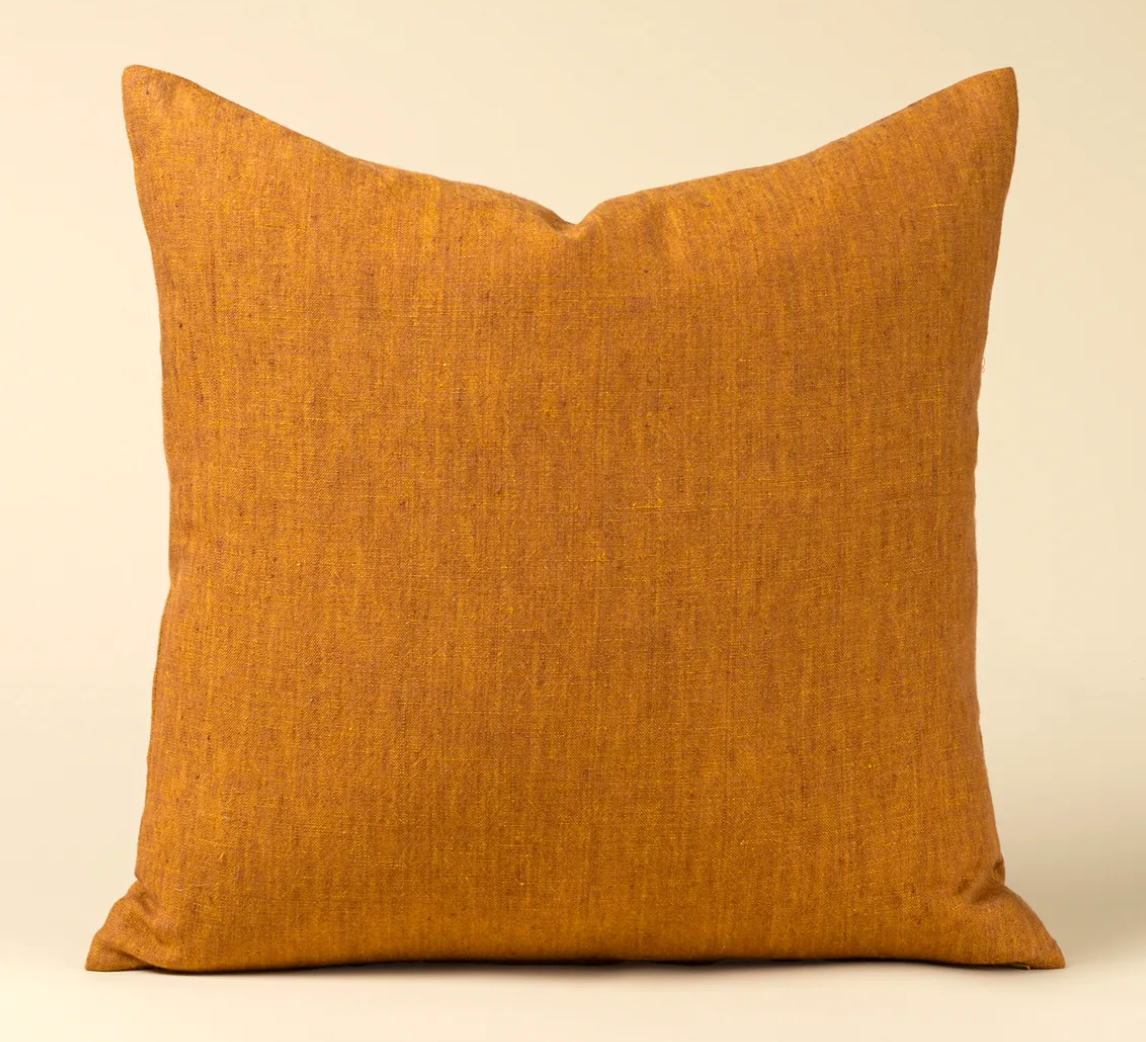 Linen Chambray Pillow - Terracotta