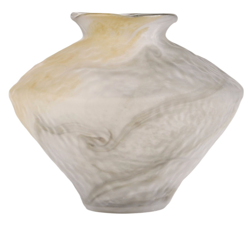 Roland Cross Ivory Glass Vase 10"