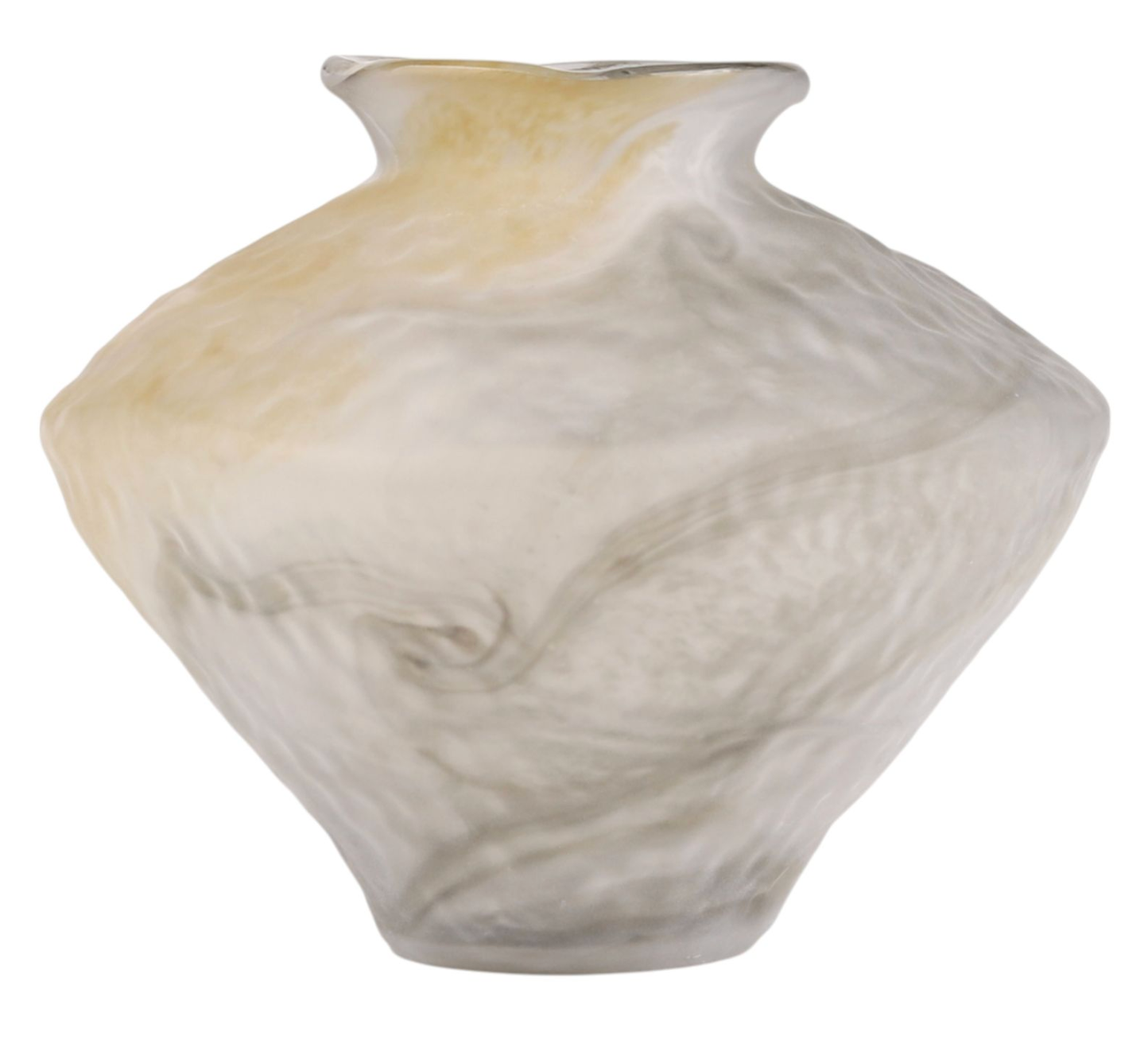 Roland Cross Ivory Glass Vase 10"