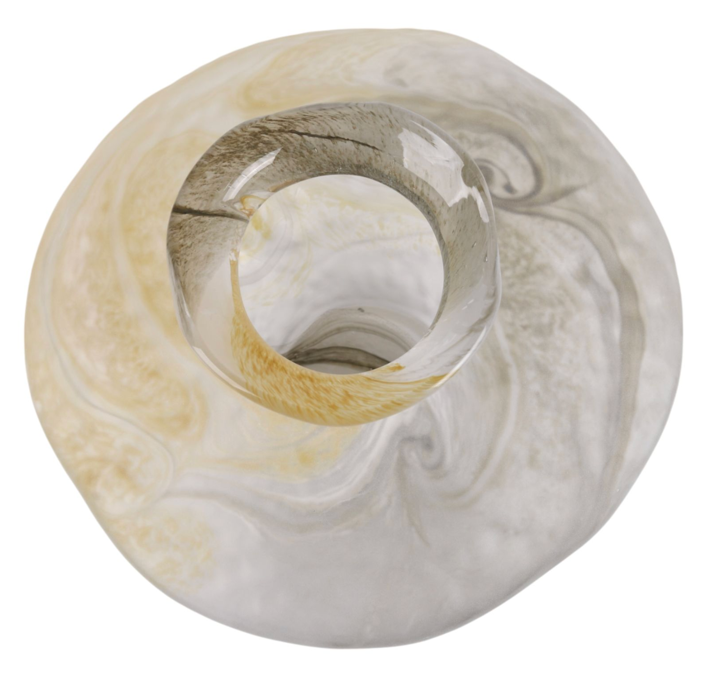 Roland Cross Ivory Glass Vase 10"