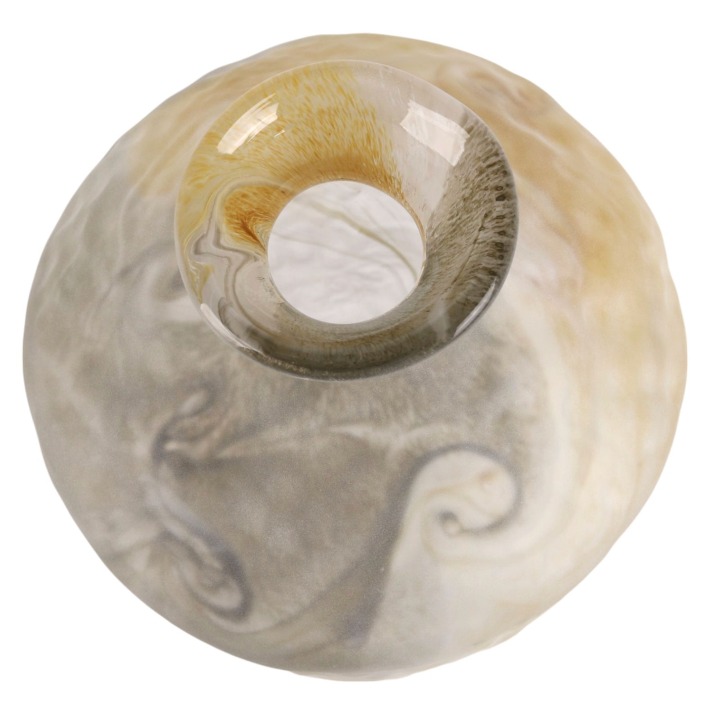 Roland Cross Ivory Glass Vase 15"