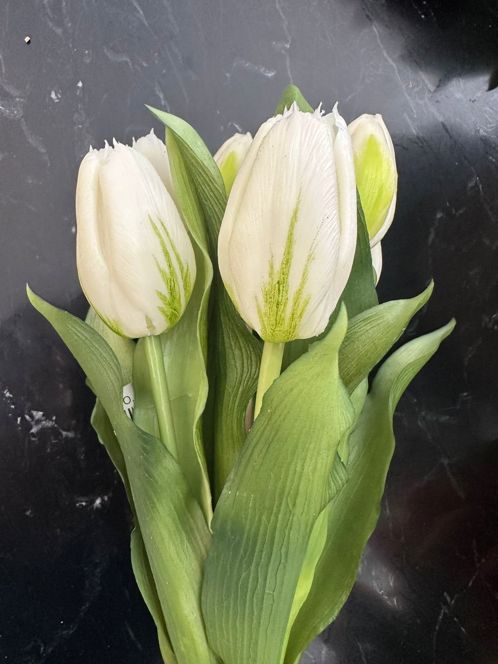 12" White Formosa Tulip Bundle - 4 Flowers & 3 Buds